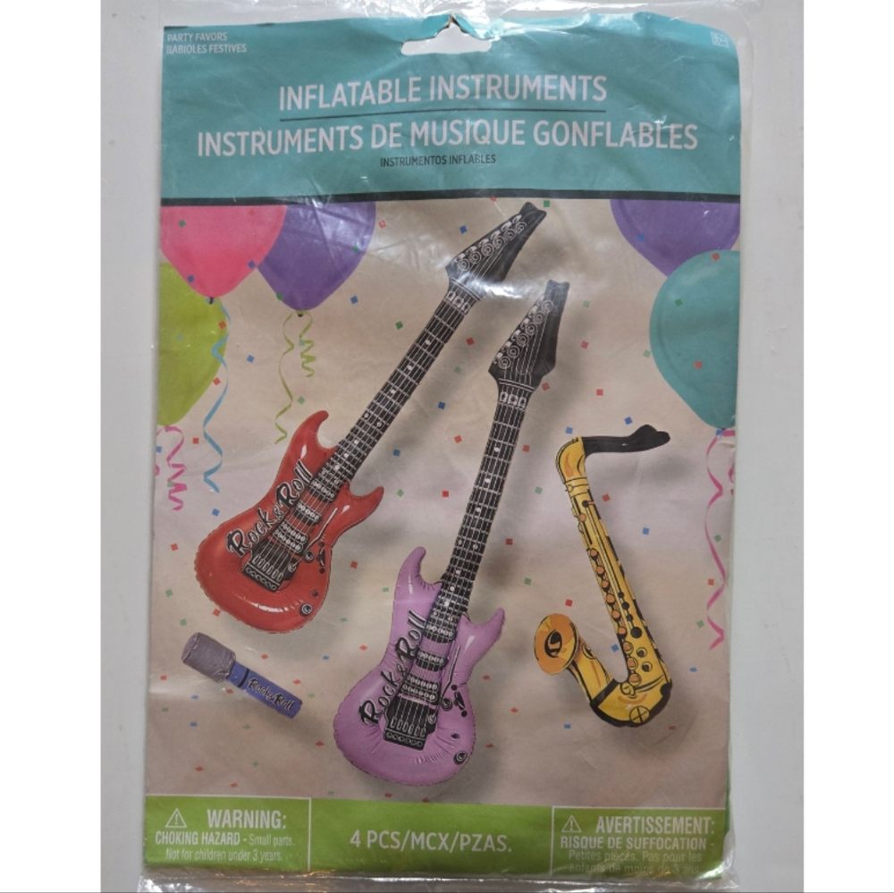 Inflatable Rockstar  Musical  Instruments  4 Piece Set - Picture 2 of 3